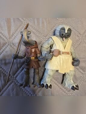 Vintage 2006 Hasbro Star Wars Momaw Nadon And Foul Moudama Action Figures